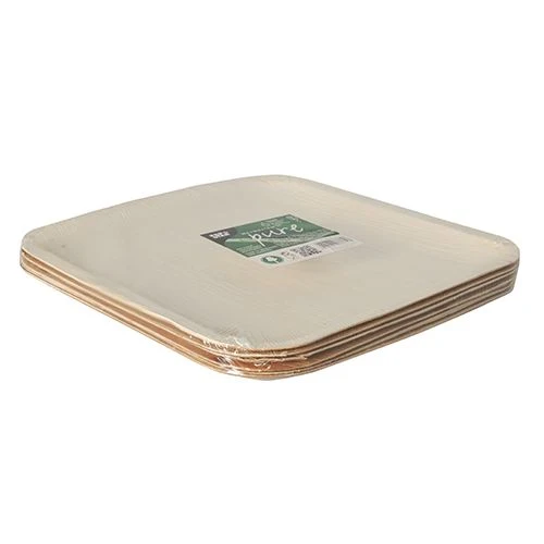 Palmblatt Teller Quadratisch 25,5cm 6 Stk.