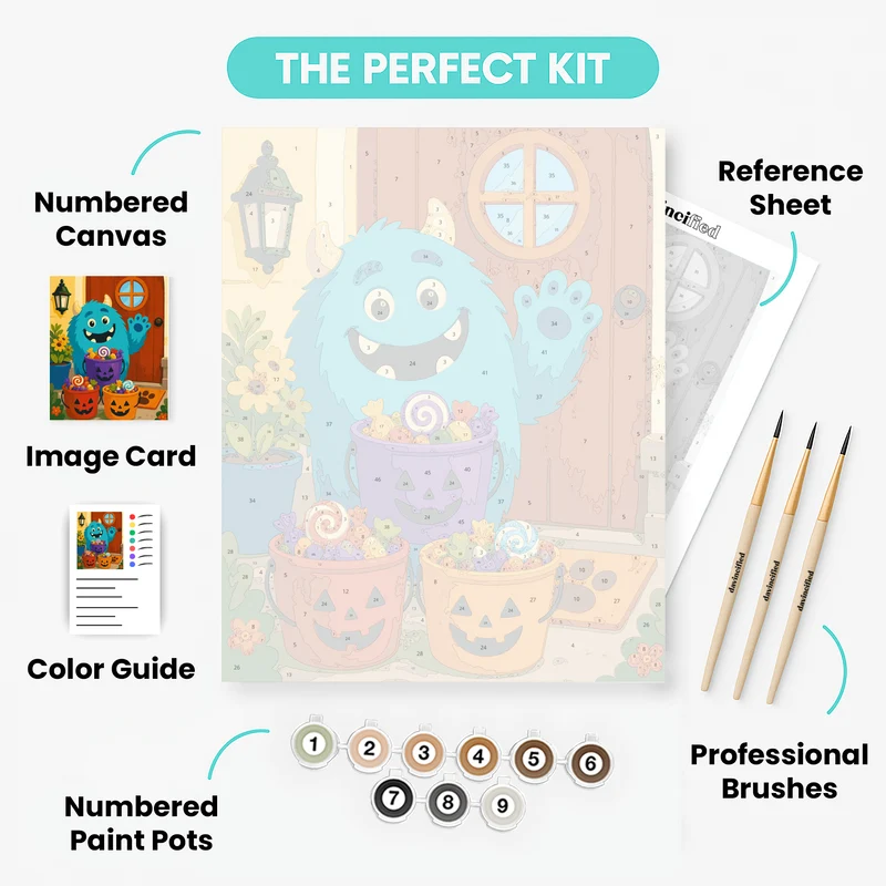 Candy Bucket Monster - Paint by Numbers Kit