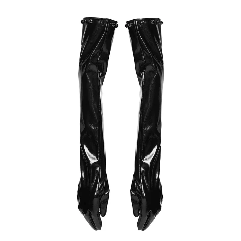 Punk-Nieten-Handschuhe für Damen, lang