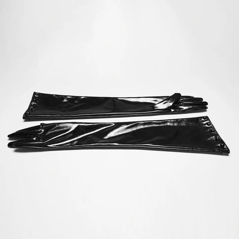 Punk-Nieten-Handschuhe für Damen, lang