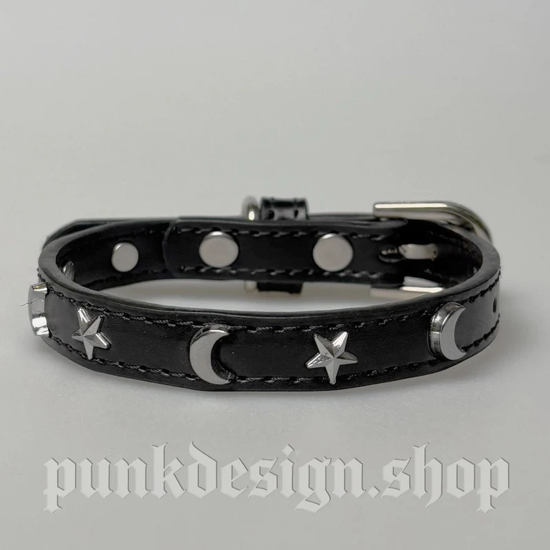 Gothic Mond- und Sternen-Katzenhalsband für Haustiere