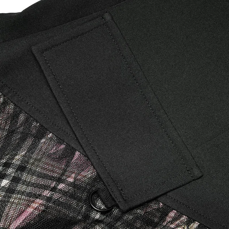 Damen Grunge hoch taillierter Mesh rot karierter kurzer Rock