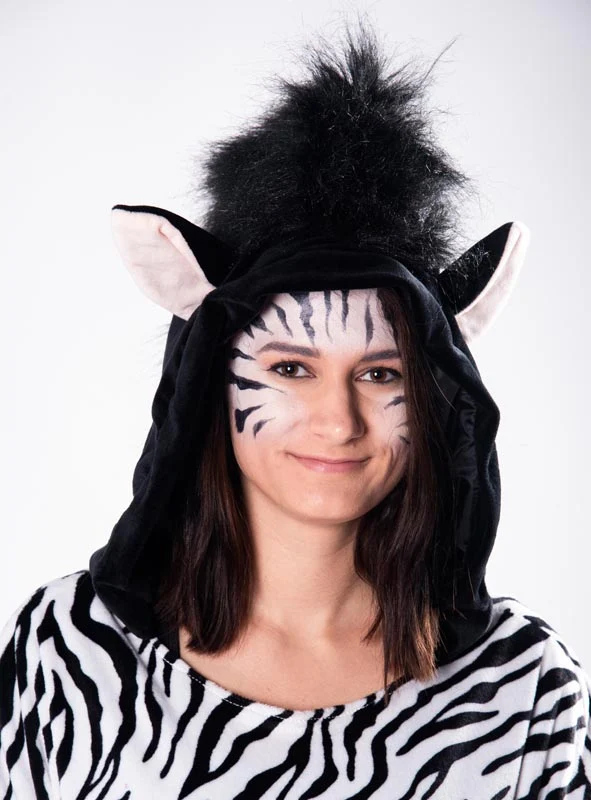Plüsch Zebra Poncho XS-XXXL