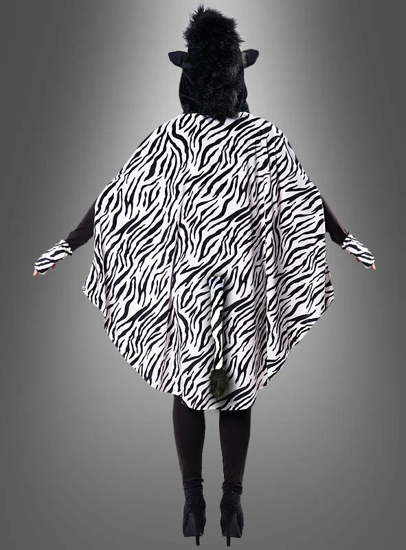Plüsch Zebra Poncho XS-XXXL