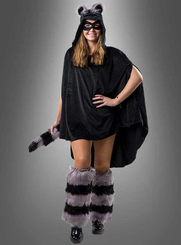 Wandelbarer schwarzer Poncho aus Plüsch XS-XXXL