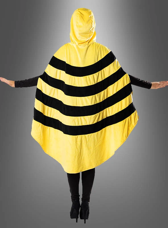 Biene Poncho aus kuschelweichem Plüsch S-XXXL