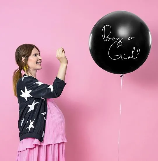 XXL Ballon Ø 1m Gender Reveal "Boy or Girl?" - It's a Girl