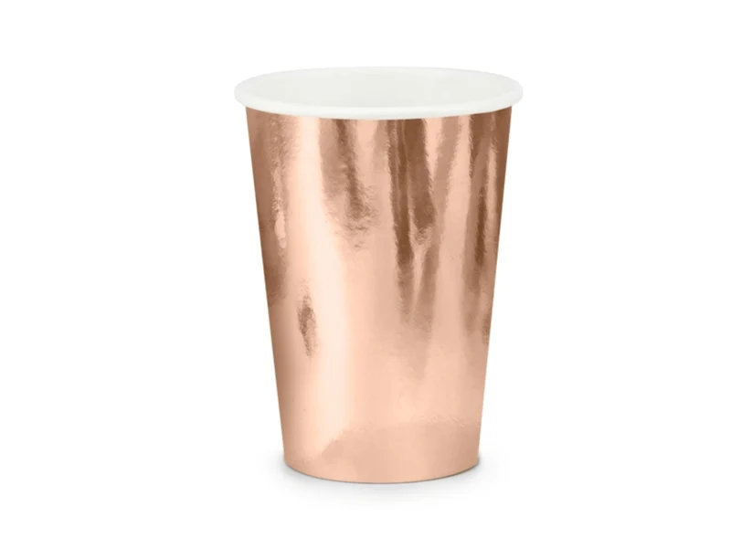 Pappbecher Roségold 6 Stk.