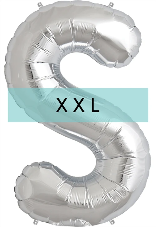 Buchstaben Ballon S XXL Silber