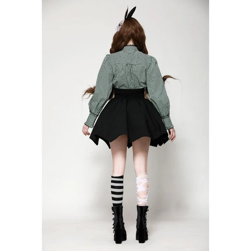 Gothic Lolita Batwing Kurzrock mit hoher Taille für Damen