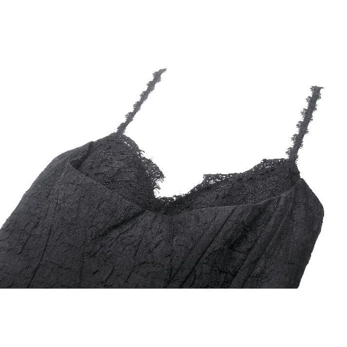 Gothic-Kleid für Damen, tief ausgeschnitten, mehrlagig, Partykleid, Abschlusskleid