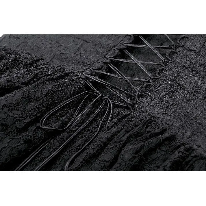 Gothic-Kleid für Damen, tief ausgeschnitten, mehrlagig, Partykleid, Abschlusskleid
