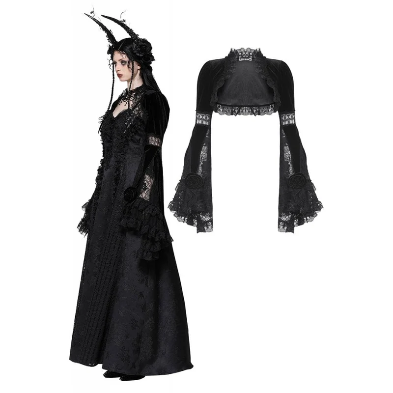 Gothic-Umhang aus Spitze mit Rüschen für Damen