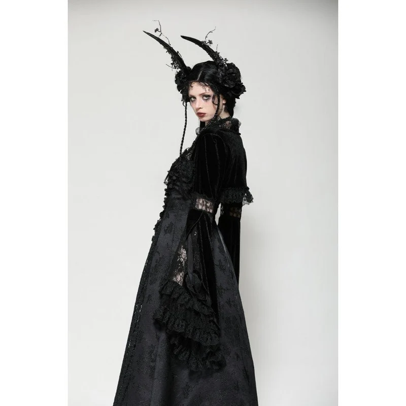 Gothic-Umhang aus Spitze mit Rüschen für Damen