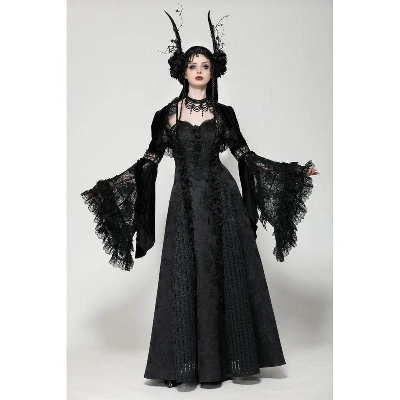 Gothic-Umhang aus Spitze mit Rüschen für Damen