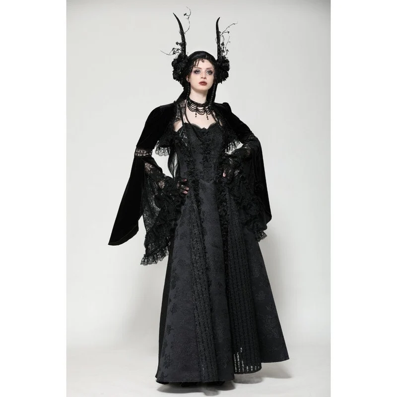 Gothic-Umhang aus Spitze mit Rüschen für Damen