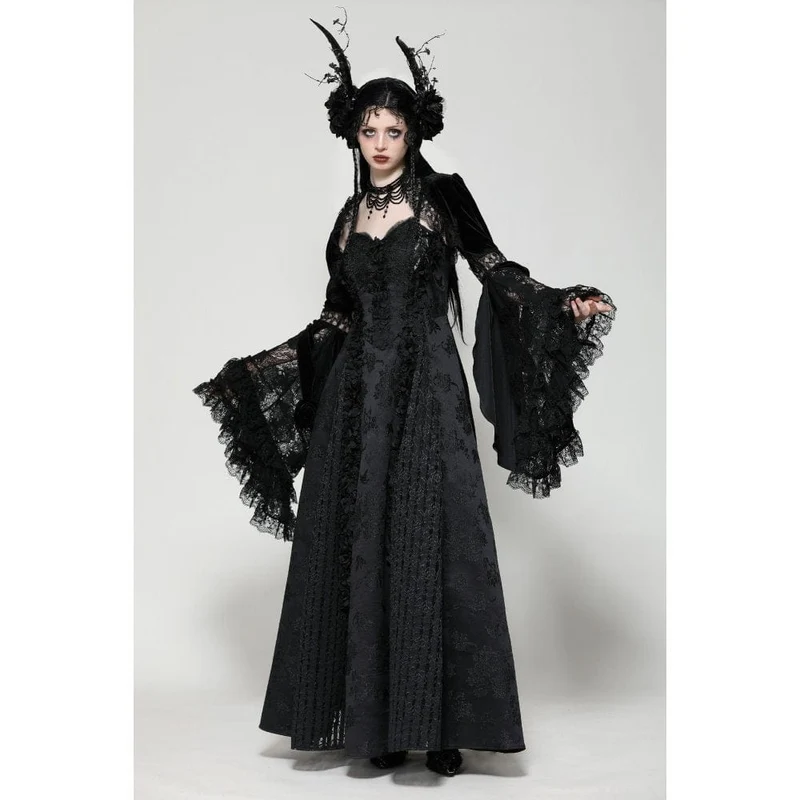 Gothic-Umhang aus Spitze mit Rüschen für Damen