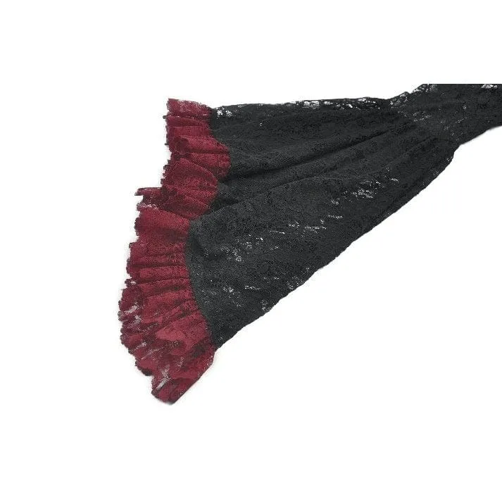 Gothic-Umhang mit Blumenspitze in Kontrastfarbe für Damen