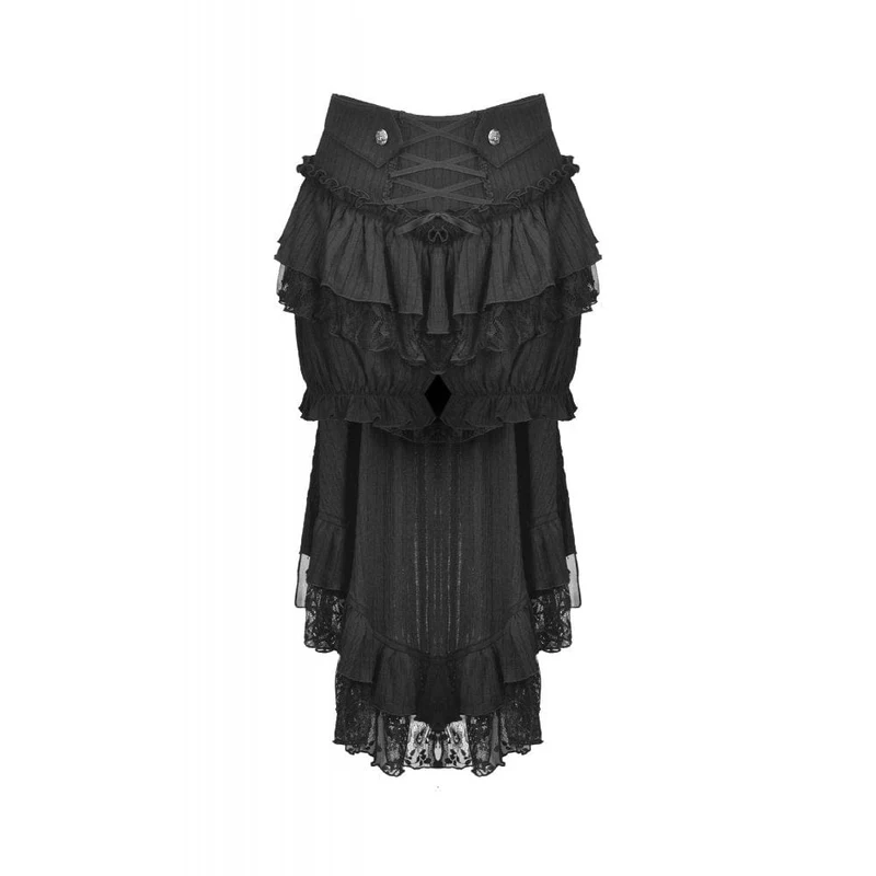 Gothic-Shorts mit Schnürung und Rüschen im Schwalbenschwanz-Stil für Damen