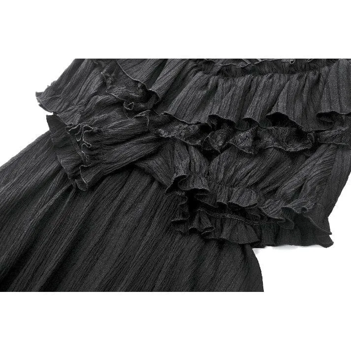 Gothic-Shorts mit Schnürung und Rüschen im Schwalbenschwanz-Stil für Damen