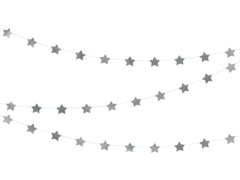 Girlande Sterne Silber