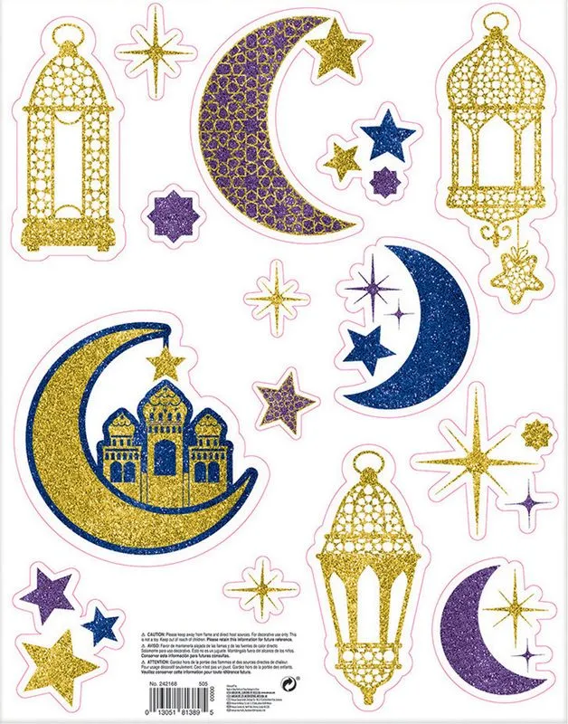 Eid Mubarak Fenster Dekoration 15 Stk.