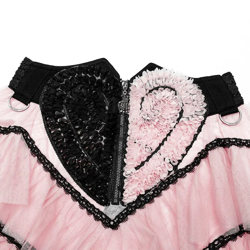 Gothic Unregelmäßig geschichteter Mesh-Rock für Damen
