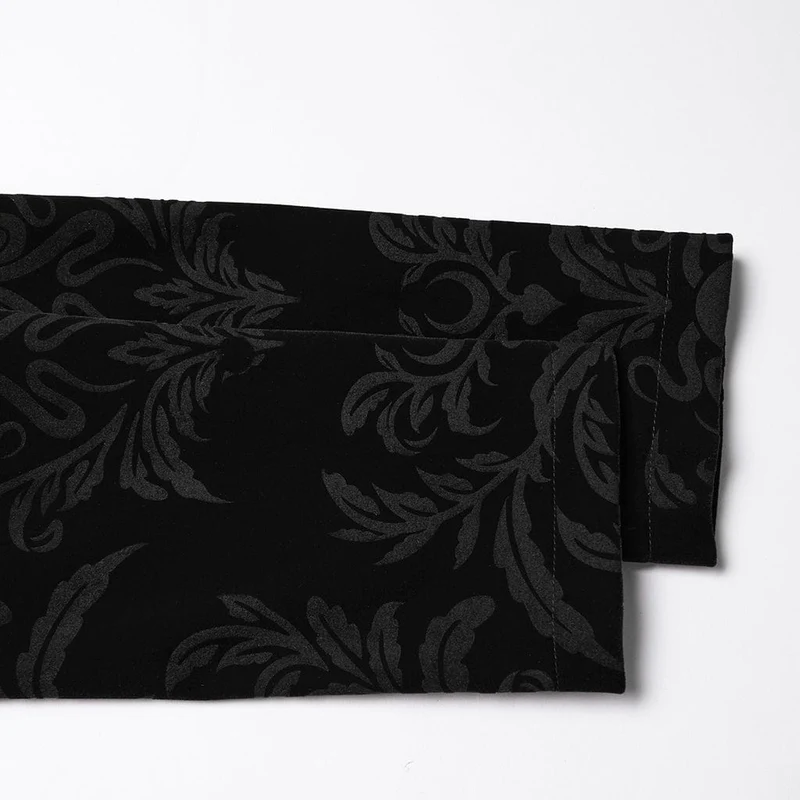 Gothic-Schnürjacke mit Blumenmuster für Damen, Schwarz