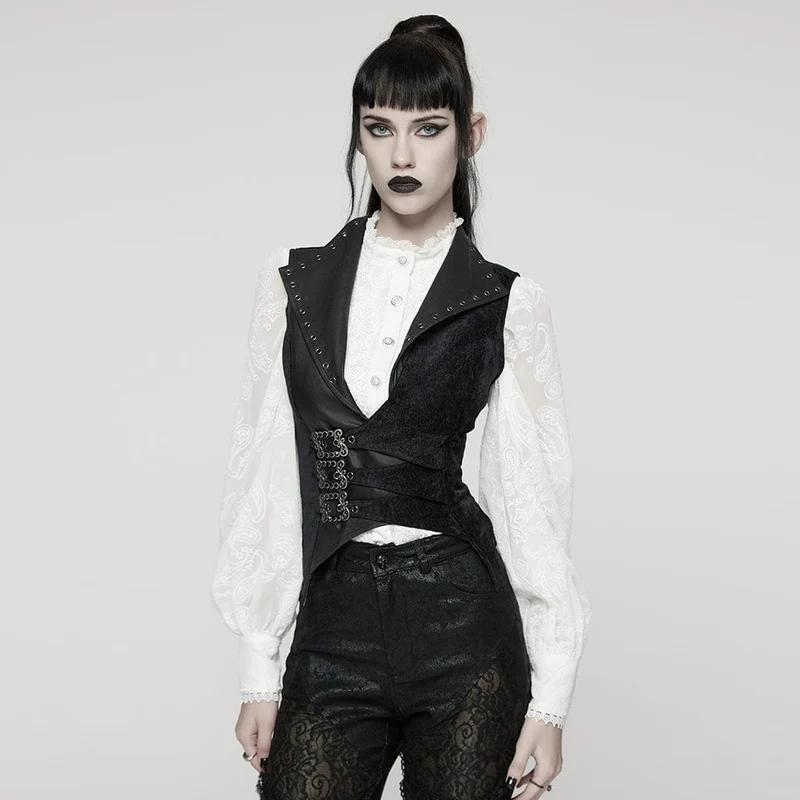 Gothic-Schnürweste mit Ösenschnalle für Damen