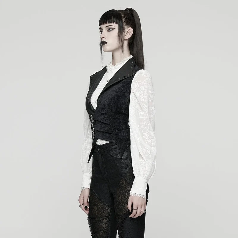 Gothic-Schnürweste mit Ösenschnalle für Damen