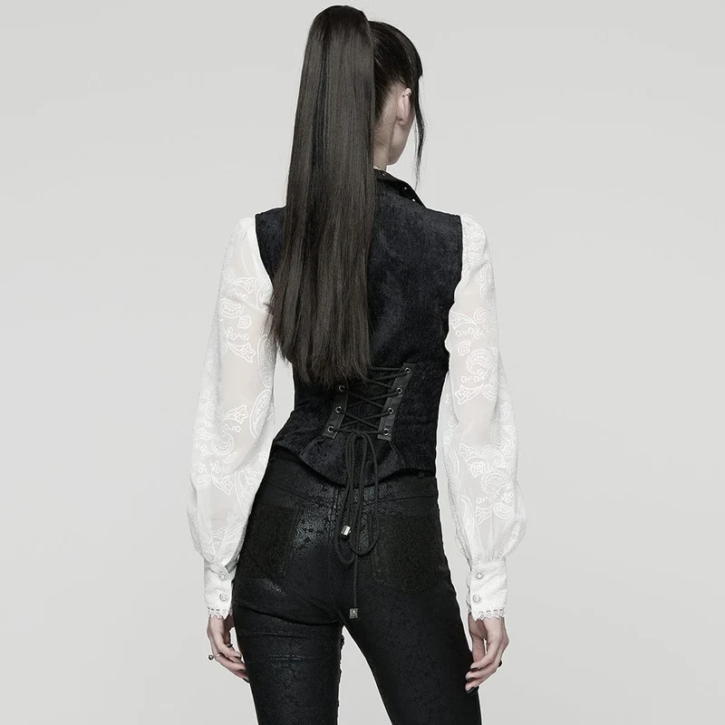Gothic-Schnürweste mit Ösenschnalle für Damen