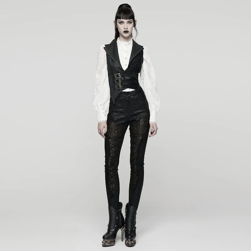 Gothic-Schnürweste mit Ösenschnalle für Damen