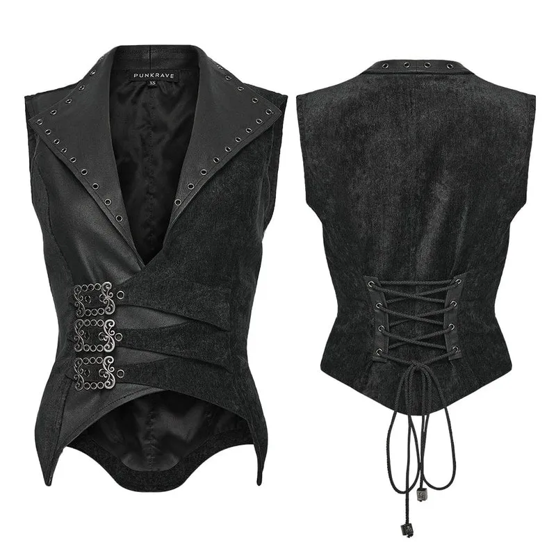 Gothic-Schnürweste mit Ösenschnalle für Damen
