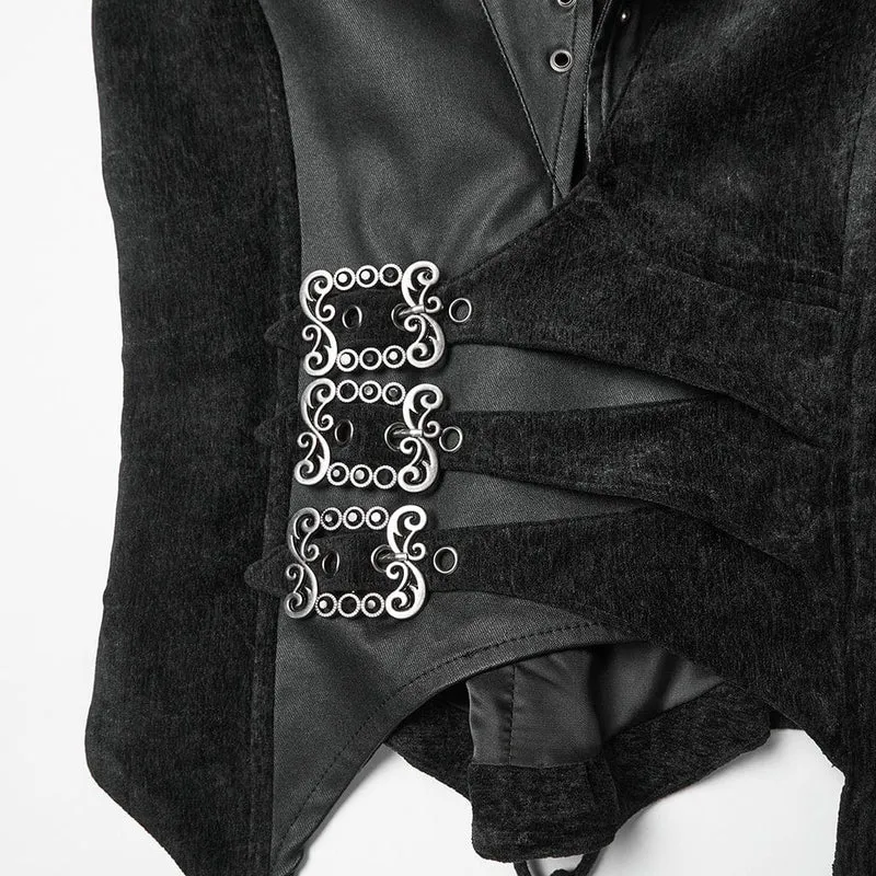 Gothic-Schnürweste mit Ösenschnalle für Damen