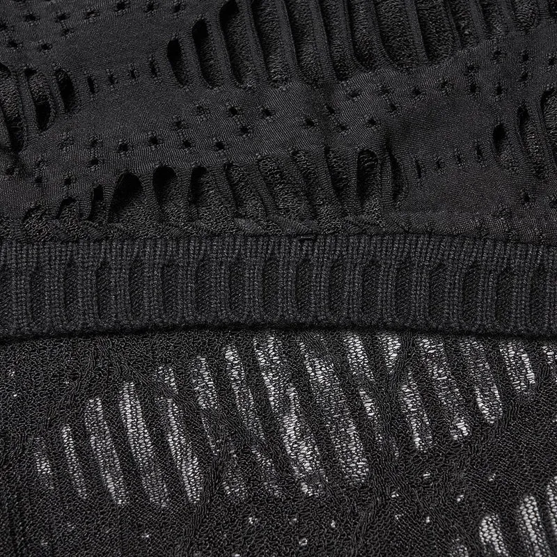 Damen-Strickjacke mit Punk-Fledermausärmeln und Rissen