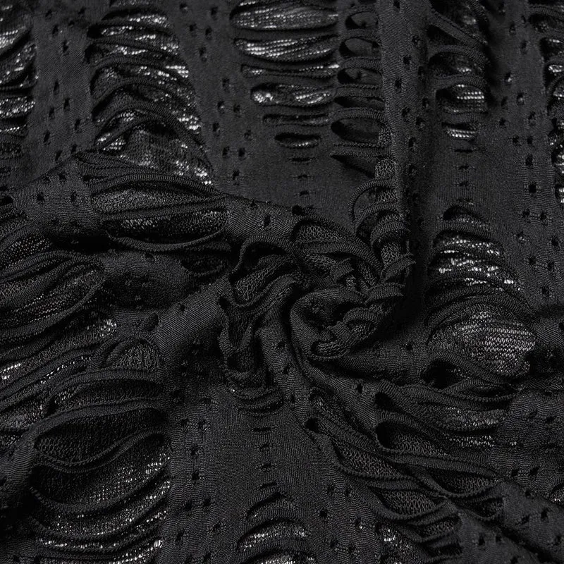 Damen-Strickjacke mit Punk-Fledermausärmeln und Rissen