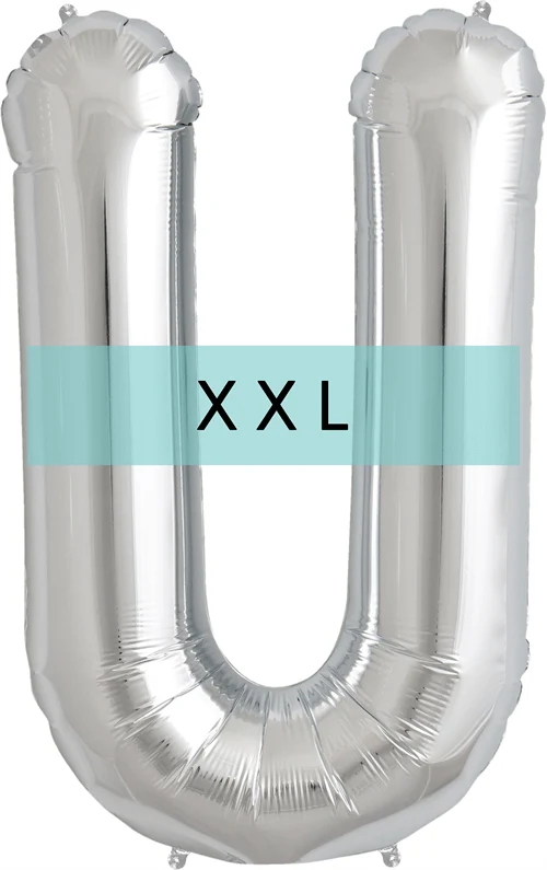 Buchstaben Ballon U XXL Silber