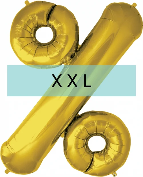 Buchstaben Ballon %-Zeichen XXL Gold