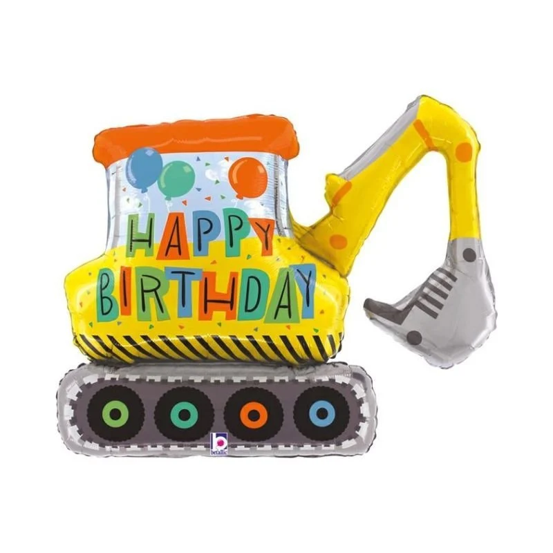 Heliumballon-Geschenk XL Bagger "Happy Birthday"