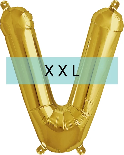 Buchstaben Ballon V XXL Gold
