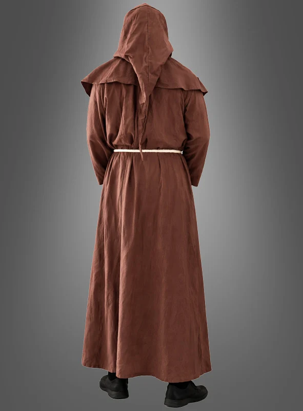 Mönchskutte mit Perücke und Kreuz S-6XL
