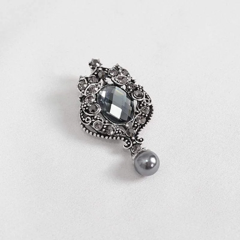 Gothic-Krawatte mit Blumenmuster für Herren Weiß
