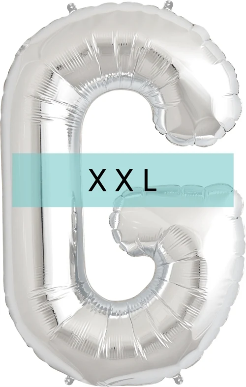 Buchstaben Ballon G XXL Silber