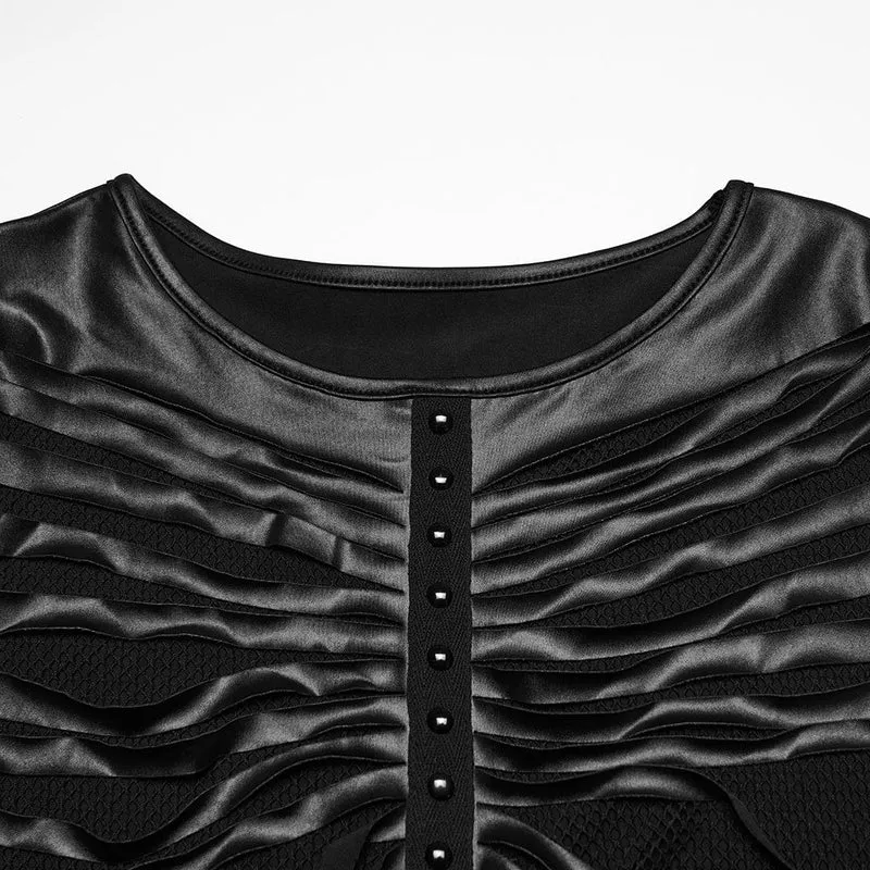 Punk-Tanktop in Übergröße mit Rippenmuster und Mesh-Einsätzen