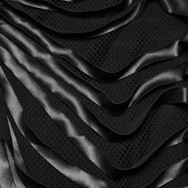 Punk-Tanktop in Übergröße mit Rippenmuster und Mesh-Einsätzen
