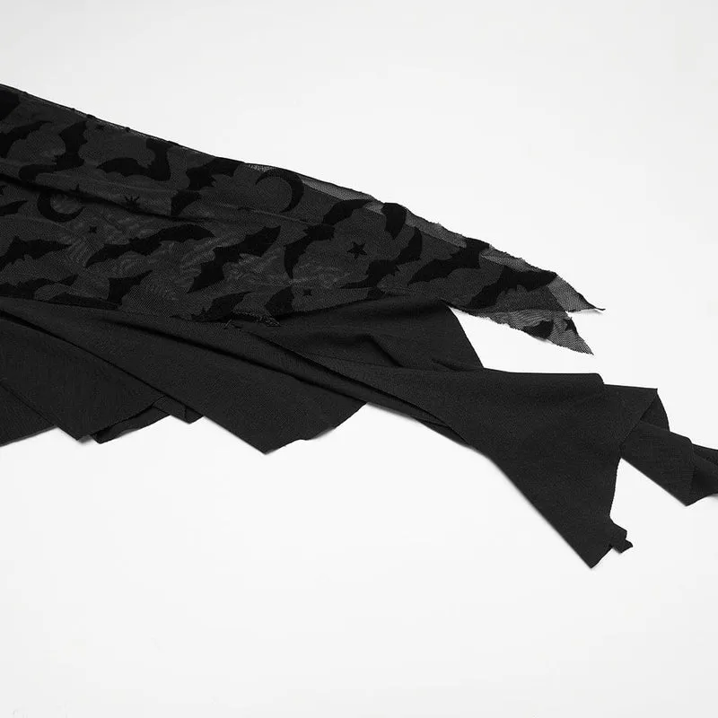 Gothic-Hexenkleid für Damen in Übergröße, unregelmäßig geschnitten, schulterfrei, mit Rüschen