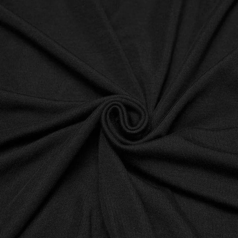 Gothic-Hexenkleid für Damen in Übergröße, unregelmäßig geschnitten, schulterfrei, mit Rüschen