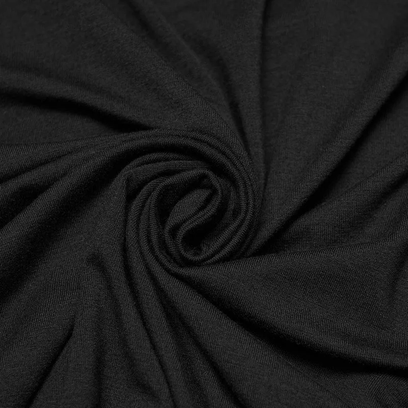 Gothic-T-Shirt für Damen in Übergröße mit tiefem Ausschnitt und Blumenstickerei