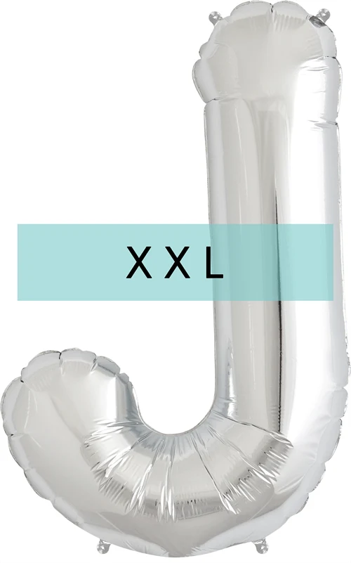 Buchstaben Ballon J XXL Silber