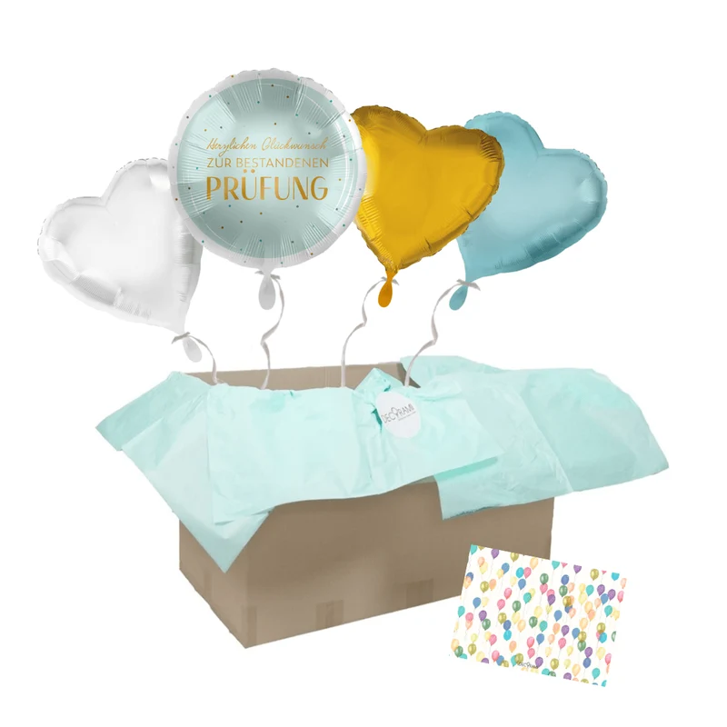 Heliumballon-Geschenk "Herzlichen Glückwunsch zur bestandenen Prüfung"